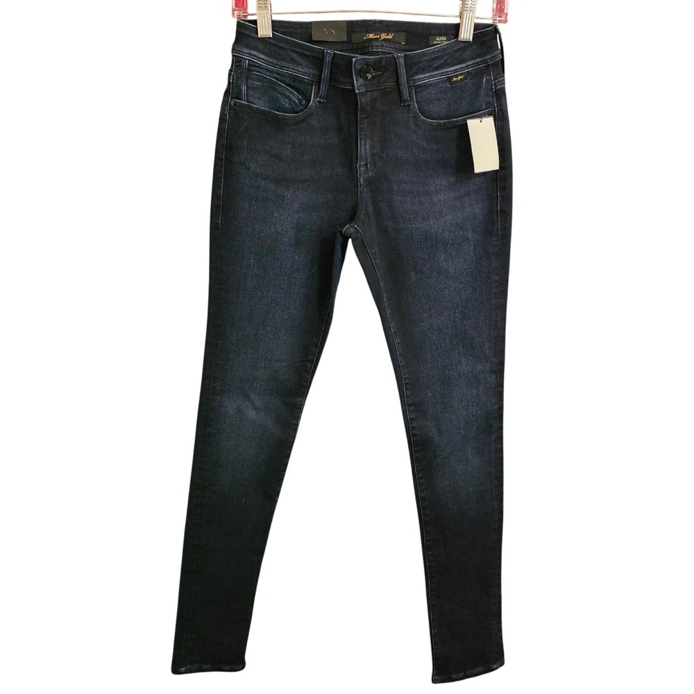 Mavi‎ Gold Alexa Mid Rise Skinny Jeans Dark Wash Indigo W27